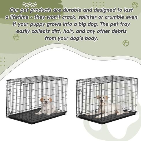 Zhengmy 2 قطعة شبكة أرضية بديلة لقفص الكلاب 34.5 × 23 بوصة شبكة قفص للكلاب الأليفة شبكة أرضية معدنية مرتفعة للأقفاص المعيارية لصواني الحيوانات الأليفة السفلية أقفاص معيارية قفص لعب للجراء، أسود in Kuwait