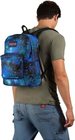 JanSport SuperBreak One Backpacks - Durable, Lightweight Bookbag with 1 Main Compartment, Front Utility Pocket with Built-in Organizer - Premium Backpack, Cyberspace Galaxy in Saudi Arabia