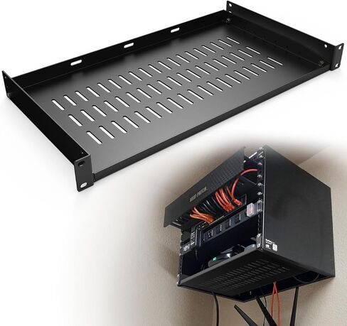 1U Server Rack Shelf 12" (305mm) Rack Mount Shelf Network Rack Shelf Suitable for 19" Network Equipment Racks and Cabinets, Ventilated Cantilever Tray in Saudi Arabia