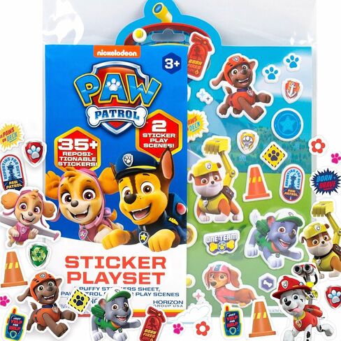 Horizon Group USA Bluey Sticker Playset, 2 Sticker Play Scenes, 35+ Reusable Puffy Bluey Repositionable Stickers for Kids, Perfect for Travel, Screen-Free Fun in Saudi Arabia