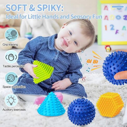 ROHSCE Sensory Balls for Baby Sensory Baby Toys 6 to 12 Months for Toddlers 1-3, Bright Color Textured Multi Soft Ball Gift Sets, Montessori Toys for Babies 6-12 Months Infant toys (6 Pack) in Saudi Arabia