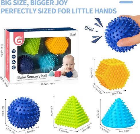 ROHSCE Sensory Balls for Baby Sensory Baby Toys 6 to 12 Months for Toddlers 1-3, Bright Color Textured Multi Soft Ball Gift Sets, Montessori Toys for Babies 6-12 Months Infant toys (6 Pack) in Saudi Arabia