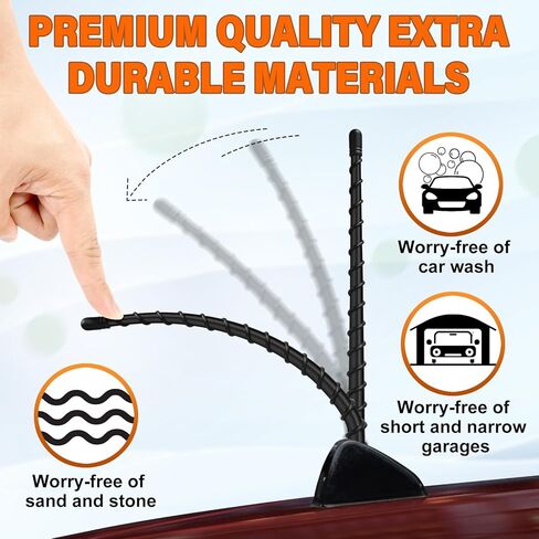 استبدال هوائي حلزوني أسود 7 بوصة متوافق مع Toyota Tundra Tacoma FJ Cruiser 1995-2023 هوائي مطاطي مرن ملحقات السيارة لاستقبال راديو FM AM in Kuwait