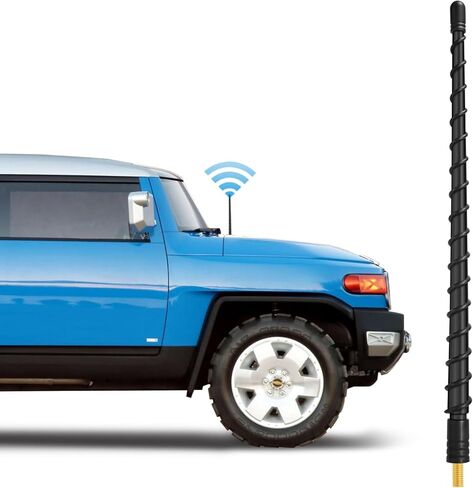 استبدال هوائي حلزوني أسود 7 بوصة متوافق مع Toyota Tundra Tacoma FJ Cruiser 1995-2023 هوائي مطاطي مرن ملحقات السيارة لاستقبال راديو FM AM in Kuwait