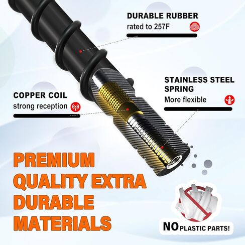 استبدال هوائي حلزوني أسود 7 بوصة متوافق مع Toyota Tundra Tacoma FJ Cruiser 1995-2023 هوائي مطاطي مرن ملحقات السيارة لاستقبال راديو FM AM in Kuwait