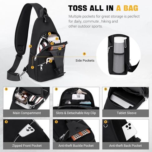 Sling Bag for Men Women, Crossbody Sling Backpack with Detachable Phone Holder Bag Crossbody Shoulder Bag Chest Bag for Hiking Travel Cycling Running, Gray in Kuwait