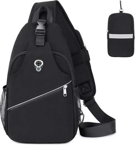 Sling Bag for Men Women, Crossbody Sling Backpack with Detachable Phone Holder Bag Crossbody Shoulder Bag Chest Bag for Hiking Travel Cycling Running, Gray in Kuwait