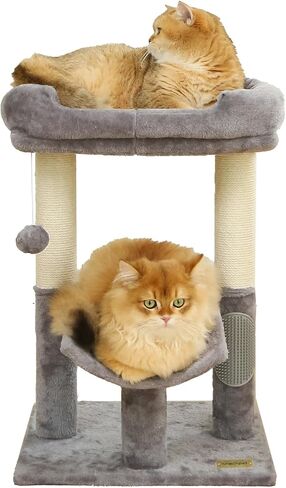 Cat Tree Tower for Indoor Cats，Cat Scratching Post Made with 100% Natural Sisal， Featuring Super Cozy Perch and Cat Platform for Kittens and Cats(Light Grey) in Saudi Arabia