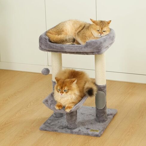 Cat Tree Tower for Indoor Cats，Cat Scratching Post Made with 100% Natural Sisal， Featuring Super Cozy Perch and Cat Platform for Kittens and Cats(Light Grey) in Saudi Arabia