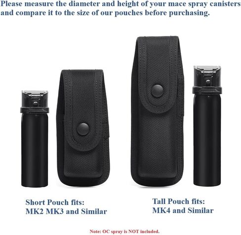 OC/Mace Spray Holder for Duty Belt MOLLE Vest MK3/MK4 Holster Molded Nylon Case for Pepper Gel Canisters Self Defense Can Pouch Carrier w/Top Flap Snap Closure for Police Security LE CO in Kuwait