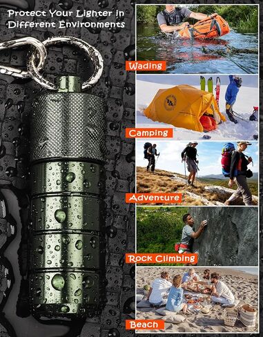 Waterproof Lighter Case Cover Holder for BIC Regular Lighters Sleeve Type J6 Outdoor Survival Multipurpose Seal Lighter Pouch (Deep Green) for Hiking, Travel, Camping, and Emergency Preparedness in Saudi Arabia