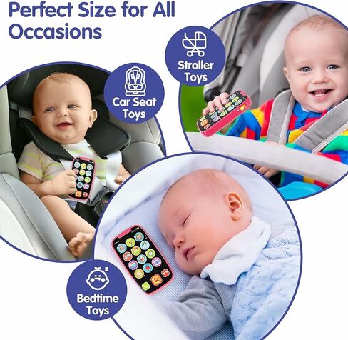 BABYFUNY Baby Toys 12-18 Months Toys for 1 Year Old Boy Gifts, 15 Functions Baby Boy Kids Toy Phone with Music & Lights, Baby Toys 6 to 12 Months 1 Year Old Toys for 1 + Year Old Boy Girl - Blue Cyan in Saudi Arabia