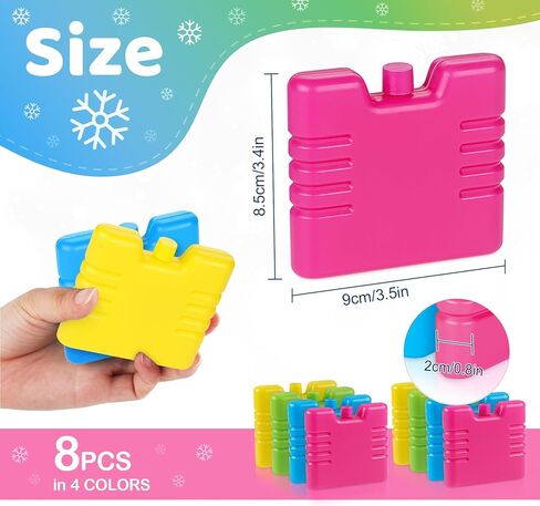 Cooler Ice Packs for Lunch Boxes 8 Pack Slim Ice Packs,Space Saving Reusable Ice Packs for Coolers or Lunch Boxes, Quick Freeze Long Lasting Small Coolers Freezer Packs for Outdoor in Kuwait