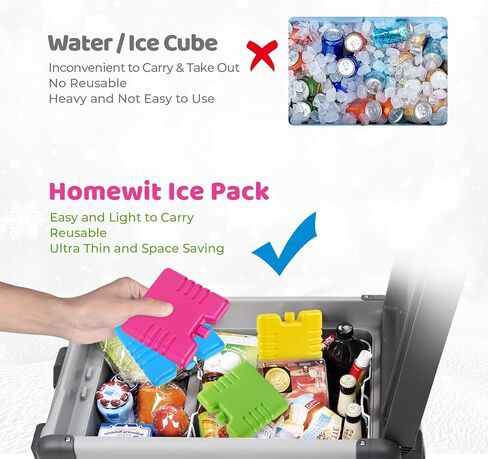 Cooler Ice Packs for Lunch Boxes 8 Pack Slim Ice Packs,Space Saving Reusable Ice Packs for Coolers or Lunch Boxes, Quick Freeze Long Lasting Small Coolers Freezer Packs for Outdoor in Kuwait