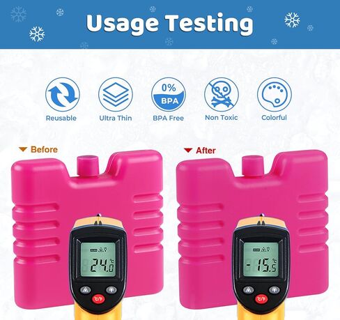 Cooler Ice Packs for Lunch Boxes 8 Pack Slim Ice Packs,Space Saving Reusable Ice Packs for Coolers or Lunch Boxes, Quick Freeze Long Lasting Small Coolers Freezer Packs for Outdoor in Kuwait