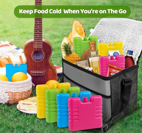 Cooler Ice Packs for Lunch Boxes 8 Pack Slim Ice Packs,Space Saving Reusable Ice Packs for Coolers or Lunch Boxes, Quick Freeze Long Lasting Small Coolers Freezer Packs for Outdoor in Kuwait