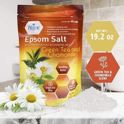 Medpride Epsom Foot Bath Salts For Soaking With Spearmint & Menthol Essential Oils- Pain Relief Foot Soak -Home Spa Body Care For Sore Feet – Natural Softening & Relaxing, Soothing & Restoring- 19.2oz in Kuwait