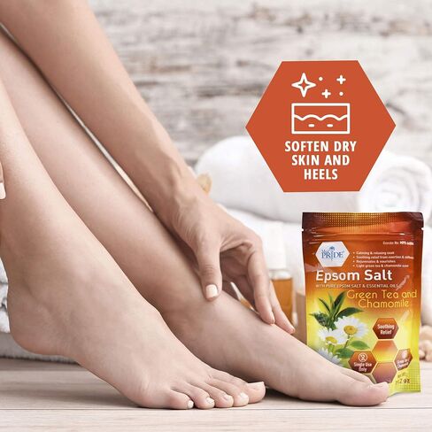 Medpride Epsom Foot Bath Salts For Soaking With Spearmint & Menthol Essential Oils- Pain Relief Foot Soak -Home Spa Body Care For Sore Feet – Natural Softening & Relaxing, Soothing & Restoring- 19.2oz in Kuwait