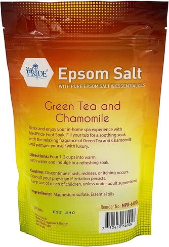 Medpride Epsom Foot Bath Salts For Soaking With Spearmint & Menthol Essential Oils- Pain Relief Foot Soak -Home Spa Body Care For Sore Feet – Natural Softening & Relaxing, Soothing & Restoring- 19.2oz in Kuwait