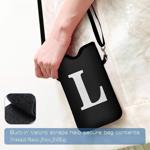 Men Women Universal Neoprene Cell Phone Pouch Sleeve 7.5 X 4.3 in Smart Mobile Protection Case Bag with Crossbody Strap/Neck Lanyard Privacy Case Covers Letter A in Kuwait
