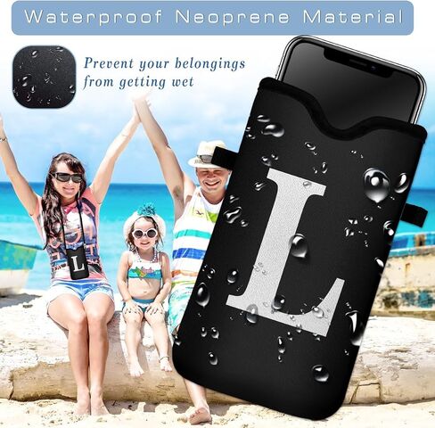 Men Women Universal Neoprene Cell Phone Pouch Sleeve 7.5 X 4.3 in Smart Mobile Protection Case Bag with Crossbody Strap/Neck Lanyard Privacy Case Covers Letter A in Kuwait