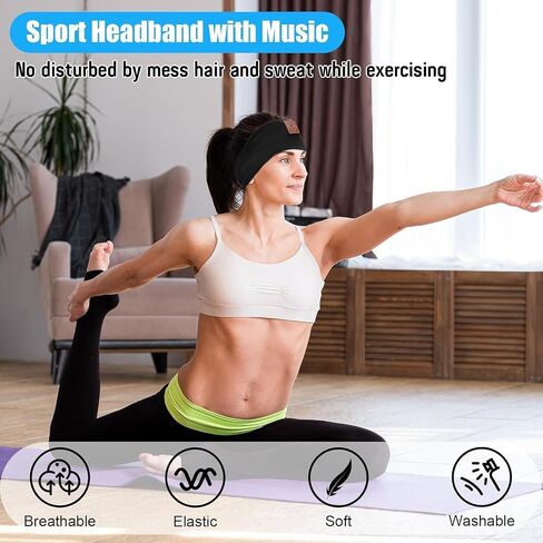 2-Pack Sleep Headphones Bluetooth Headband, 2024 New Headband Headphones with Ultra-Thin Speakers, Band Headphones for Side Sleepers, Running, Insomniac, Travel, Meditation（Black&Grey） in Saudi Arabia