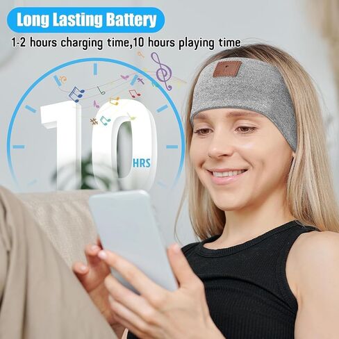 2-Pack Sleep Headphones Bluetooth Headband, 2024 New Headband Headphones with Ultra-Thin Speakers, Band Headphones for Side Sleepers, Running, Insomniac, Travel, Meditation（Black&Grey） in Saudi Arabia