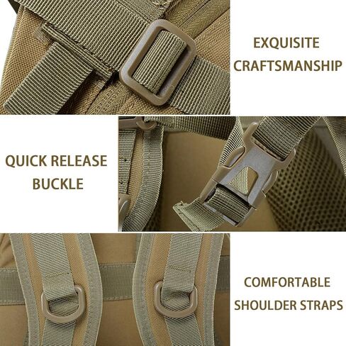 aiGear 25L Tactical Backpack, MOLLE Hiking Daypack, Khaki in Kuwait