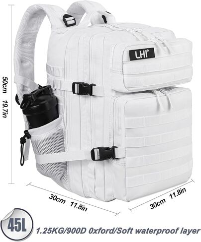 LHI Military Tactical Backpack for Men and Women 45L Army 3 Days Assault Pack Bag Large Rucksack with Molle System in Saudi Arabia