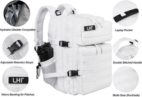 LHI Military Tactical Backpack for Men and Women 45L Army 3 Days Assault Pack Bag Large Rucksack with Molle System in Saudi Arabia