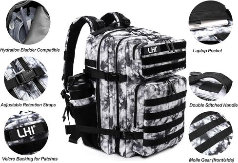 LHI Military Tactical Backpack for Men and Women 45L Army 3 Days Assault Pack Bag Large Rucksack with Molle System in Saudi Arabia