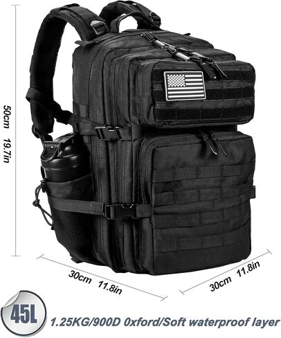 LHI Military Tactical Backpack for Men and Women 45L Army 3 Days Assault Pack Bag Large Rucksack with Molle System in Saudi Arabia