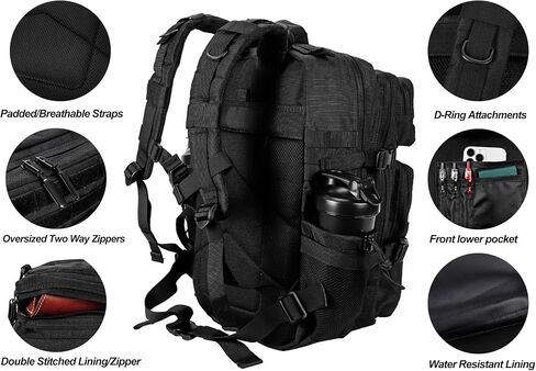 LHI Military Tactical Backpack for Men and Women 45L Army 3 Days Assault Pack Bag Large Rucksack with Molle System in Saudi Arabia
