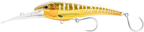 Nomad Design DTX Minnow 220 with Patented Autotune System - Distressed Baitfish Swimming Action, BKK Diablo 5X Singles 13/0 Hooks, 220 SNK 9, 50ft, Gold Glow in Saudi Arabia