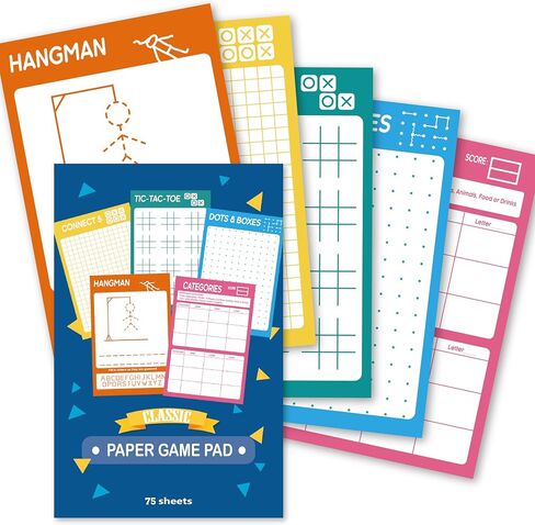 GRANDLMOON 6 Portable Travel Game Activities Notepad On The Go Plane Trip Game 4 x 6-inches (2 Pads and 60 Sheets Each) in Saudi Arabia
