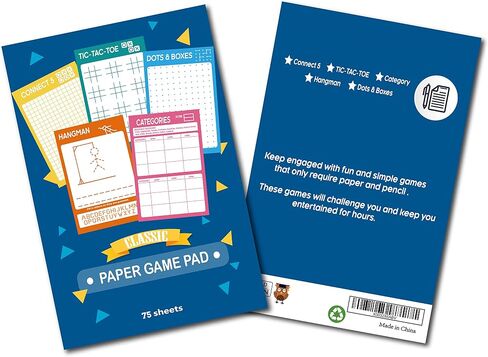 GRANDLMOON 6 Portable Travel Game Activities Notepad On The Go Plane Trip Game 4 x 6-inches (2 Pads and 60 Sheets Each) in Saudi Arabia