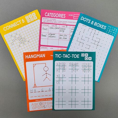 GRANDLMOON 6 Portable Travel Game Activities Notepad On The Go Plane Trip Game 4 x 6-inches (2 Pads and 60 Sheets Each) in Saudi Arabia