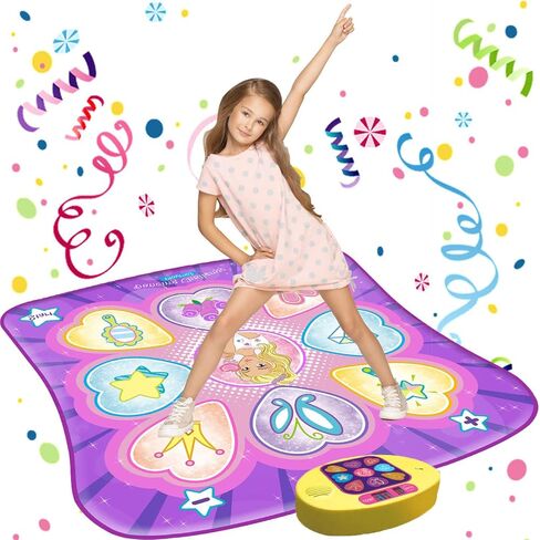 SUNLIN Dance Mat, Gifts Toys for Girls 3 4 5 6 7 8 Years Old, Frozen Unicorn Theme Toys, Dance Pad with 7 Game Modes, 5 Challenge Levels, 9 Built-in Music, Birthday Gifts for Kids Ages 3-12 in Saudi Arabia