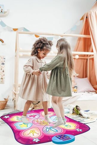 SUNLIN Dance Mat Toys for Girls Ages 3-10 | Dance Pad with LED Lights, Adjustable Volume, 9 Built-in Music, 7 Game Modes, 5 Challenge Levels | Christmas Birthday Gifts for 3 4 5 6 7 8+ Years Old Girl in Saudi Arabia