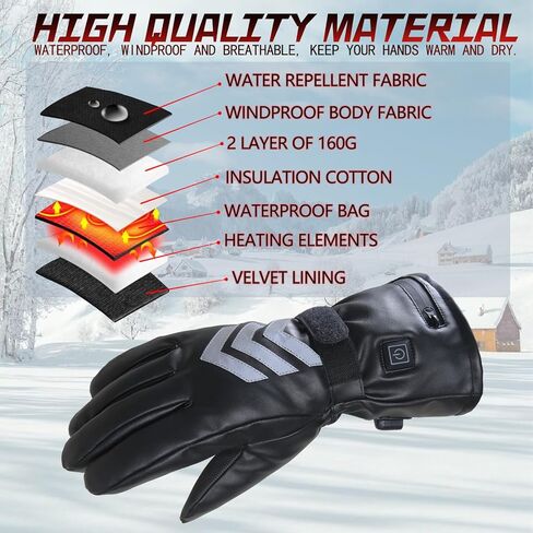 قفازات ساخنة قابلة للشحن قفازات ساخنة للرجال النساء دراجة نارية قفازات تسخين كهربائي بطارية 5000 مللي أمبير مقاوم للماء يندبروف تعمل باللمس قفازات التدفئة للتزلج التخييم الرياضة في الهواء الطلق in Kuwait
