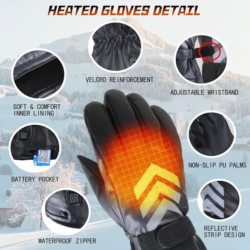 قفازات ساخنة قابلة للشحن قفازات ساخنة للرجال النساء دراجة نارية قفازات تسخين كهربائي بطارية 5000 مللي أمبير مقاوم للماء يندبروف تعمل باللمس قفازات التدفئة للتزلج التخييم الرياضة في الهواء الطلق in Kuwait
