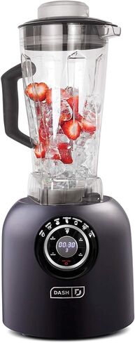 Dash Chef Series 64 oz Blender with with Stainless Steel Blades + Digital Display for Coffee Drinks, Frozen Cocktails, Smoothies, Soup, Fondue & More, 1400-Watt - Matte Black in Saudi Arabia