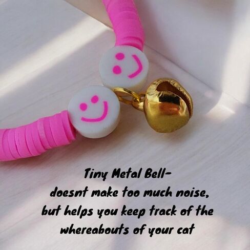 HADESS Cat Collar with Bell, Evil Eye Beads for Girls and Boys Cats, soft dough beads, Adjustable Collar for Small and Large Cats, Small Breed Dogs in Saudi Arabia