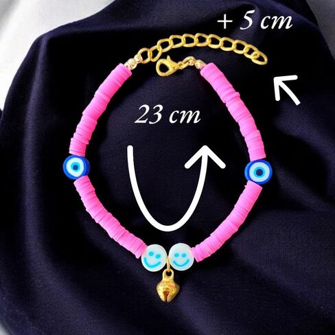 HADESS Cat Collar with Bell, Evil Eye Beads for Girls and Boys Cats, soft dough beads, Adjustable Collar for Small and Large Cats, Small Breed Dogs in Saudi Arabia