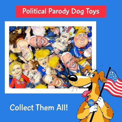 لعبة مضغ للكلاب من فوزو دونالد ترامب، محاكاة ساخرة سياسية جديدة ومتينة مع مصدر صرير، مقاس صغير 30.48 سم in Kuwait