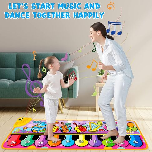 Kids Musical Piano Mats with 25 Music Sounds,Musical Toys Baby Floor Piano Keyboard Mat Carpet Animal Blanket Touch Playmat Early Education Toys for 1 2 3 4 5 6+ Year Girls Boys Toddlers in Saudi Arabia