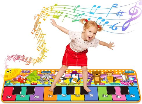 Kids Musical Piano Mats with 25 Music Sounds,Musical Toys Baby Floor Piano Keyboard Mat Carpet Animal Blanket Touch Playmat Early Education Toys for 1 2 3 4 5 6+ Year Girls Boys Toddlers in Saudi Arabia
