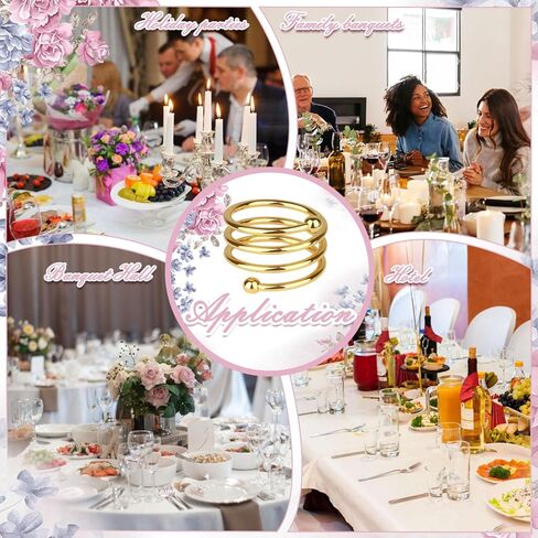 حلقات مناديل من الفولاذ المقاوم للصدأ، حوامل حلقات مناديل معدنية، حامل Yimerlen، أبازيم منديل لعشاء العائلة، الزفاف، الحفلات (أعط بطاقات شكر الاسم) حلزوني فضي 12 قطعة in Kuwait