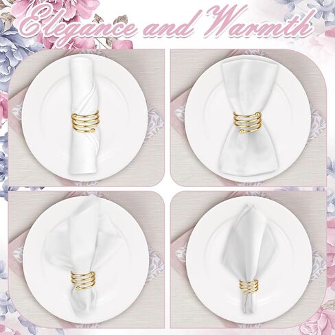 حلقات مناديل من الفولاذ المقاوم للصدأ، حوامل حلقات مناديل معدنية، حامل Yimerlen، أبازيم منديل لعشاء العائلة، الزفاف، الحفلات (أعط بطاقات شكر الاسم) حلزوني فضي 12 قطعة in Kuwait