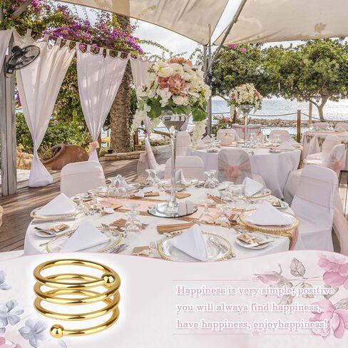 حلقات مناديل من الفولاذ المقاوم للصدأ، حوامل حلقات مناديل معدنية، حامل Yimerlen، أبازيم منديل لعشاء العائلة، الزفاف، الحفلات (أعط بطاقات شكر الاسم) حلزوني فضي 12 قطعة in Kuwait